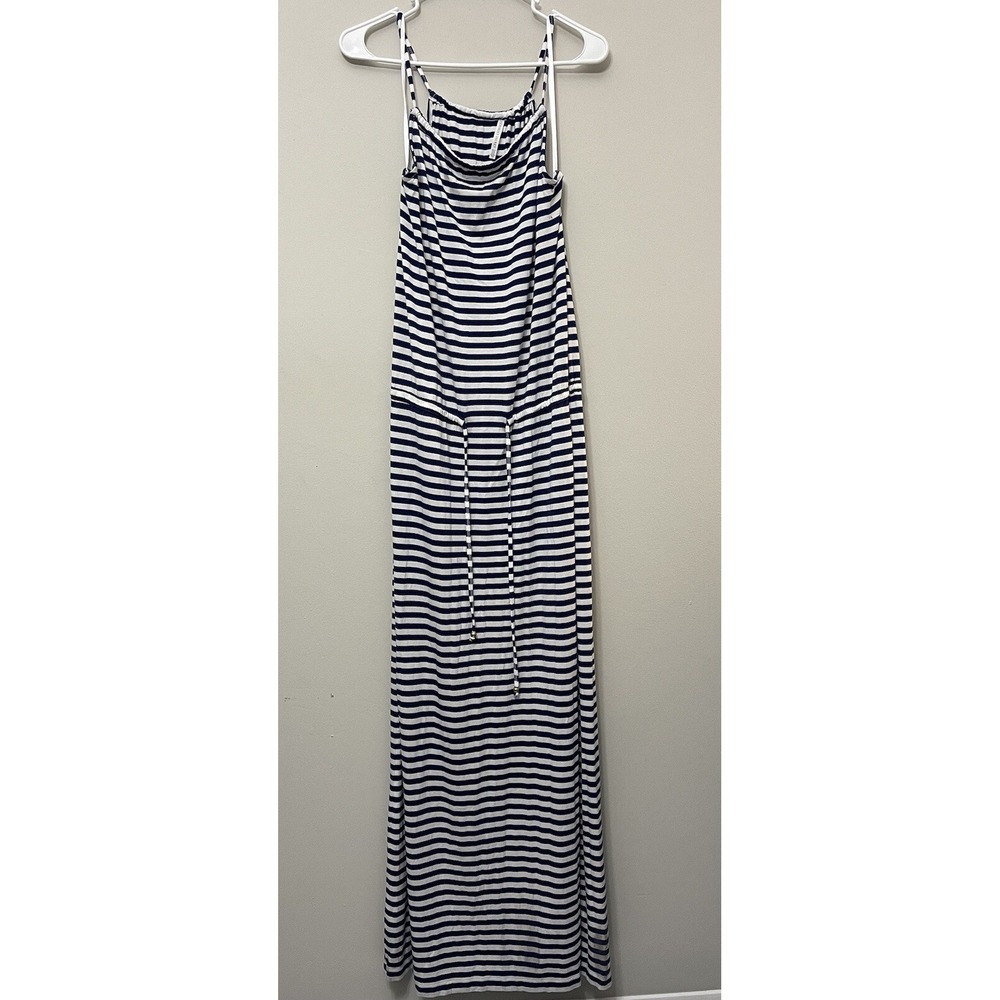 Victoria Secret Halter‎ Striped Blue Long Dress Large Beach Outdoorsy Sexy